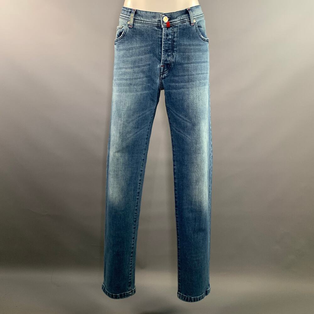 KITON Size 8 Blue Straight leg Jeans
